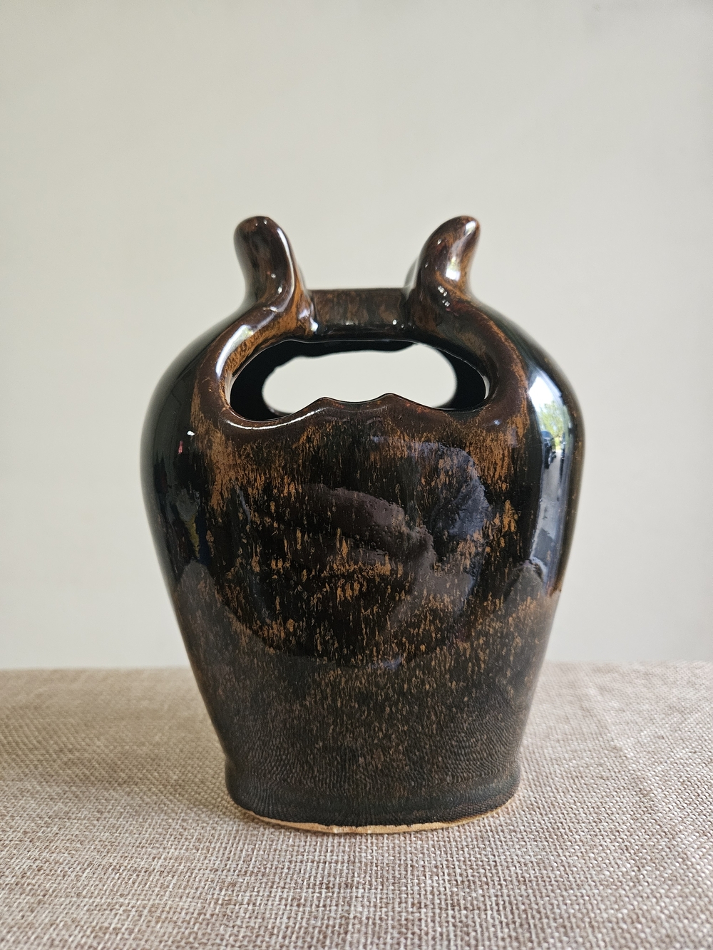 Brown Glossy Ceramic Vase